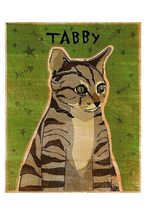 Framed Tabby (grey) Print