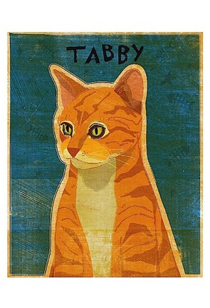 Framed Tabby (orange) Print