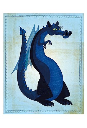 Framed Blue Dragon Print