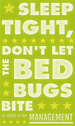 Framed Sleep Tight, Don&#39;t Let the Bedbugs Bite (green &amp; white) Print