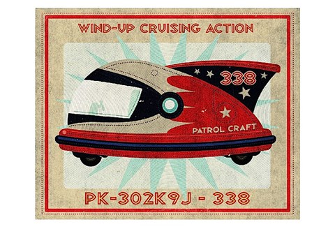 Framed Patrol Craft 338 Box Art Tin Toy Print