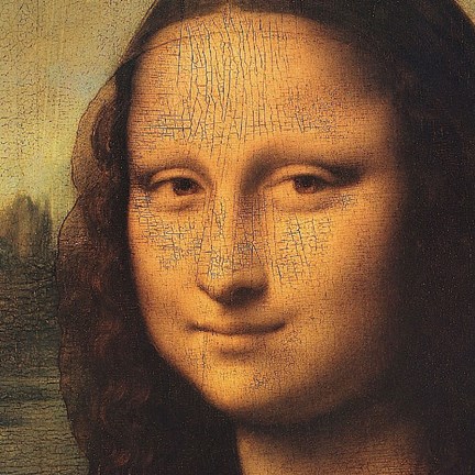 Framed Mona Lisa (detail) Print