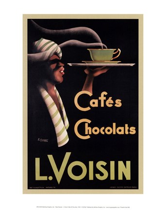 Framed L. Voisin Cafes &amp; Chocolats, 1935 Print