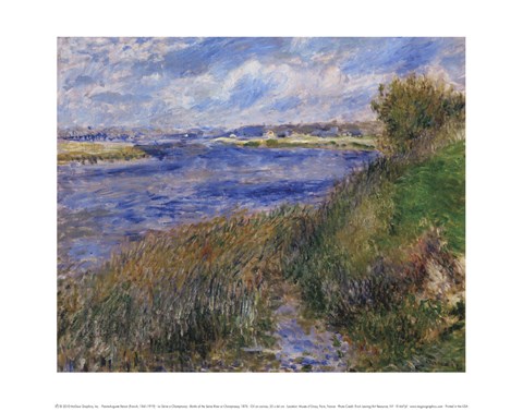 Framed La Seine a Champrosay - Banks of the Seine River at Champrosay, 1876 Print