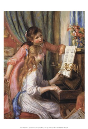 Framed Two Young Girls at the Piano Print