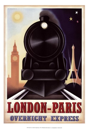 Framed London-Paris Overnight Express Print