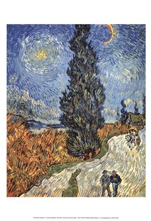 Framed Country Road in Provence by Night, c. 1890 Print