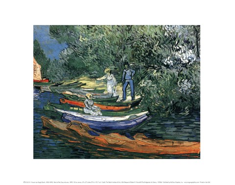 Framed Bank of the Oise at Auvers, 1890 Print