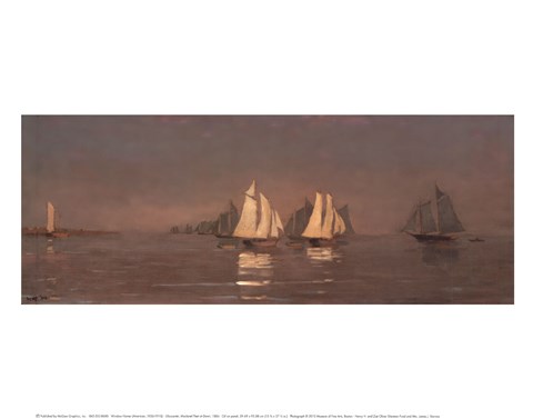 Framed Gloucester, Mackerel Fleet at Dawn, 1884 Print