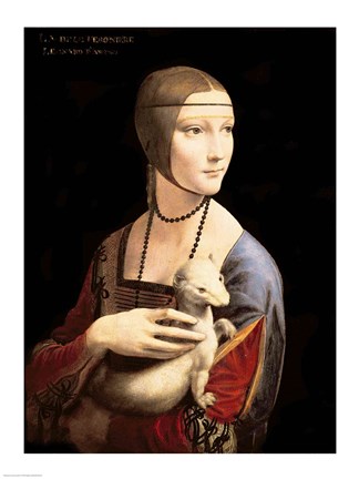 Framed Lady with the Ermine Print