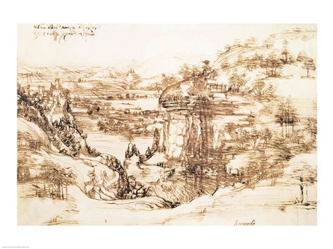 Framed Arno Landscape, 5th August, 1473 Print