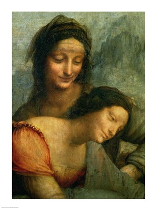 Framed Detail of the Virgin and St. Anne from The Virgin and Child with St. Anne Print