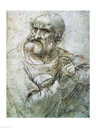 Framed Study for an Apostle from The Last Supper, c.1495 Print