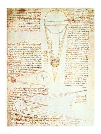 Framed Studies of the Illumination of the Moon 1r from Codex Leicester Print