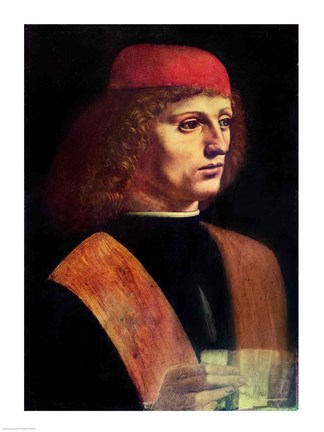 Framed Portrait of a Musician, c.1485 Print