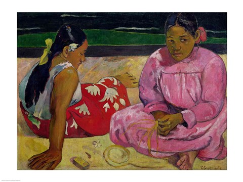Framed Women of Tahiti, On the Beach, 1891 Print