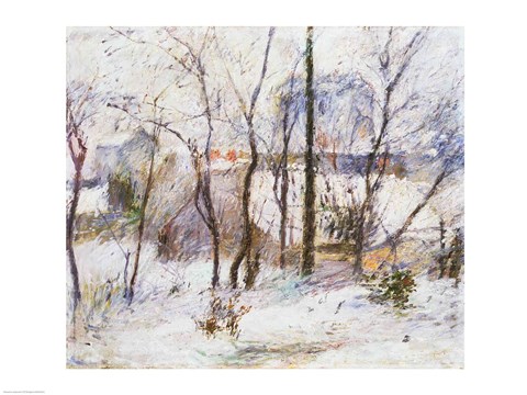 Framed Garden under Snow, 1879 Print