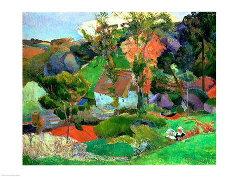 Framed Landscape at Pont Aven, 1888 Print