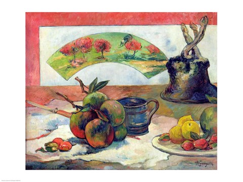 Framed Still Life with a Fan, c.1889 Print