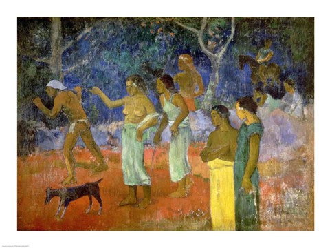 Framed Scene from Tahitian Life, 1896 Print