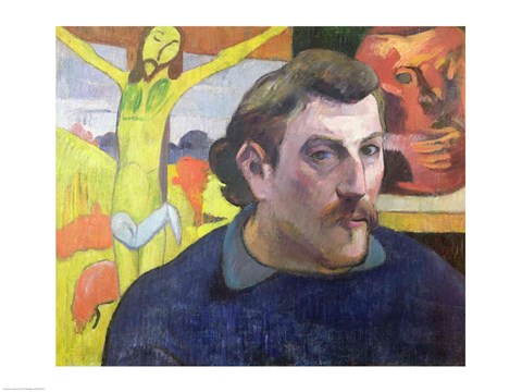 Framed Self Portrait with the Yellow Christ, 1890 Print