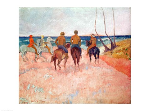 Framed Horseman on the Beach Print