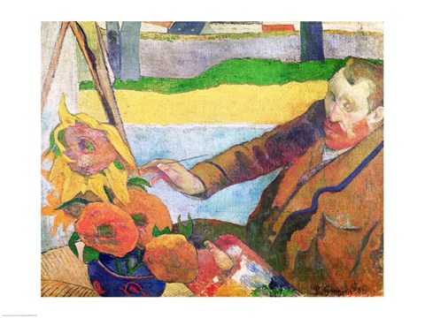 Framed Van Gogh painting Sunflowers, 1888 Print
