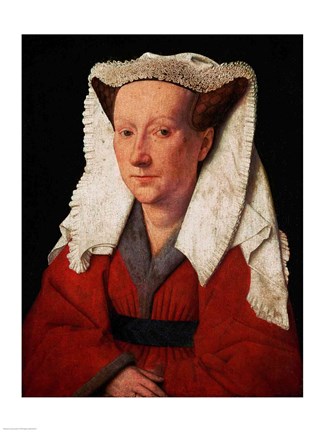 Framed Portrait of Margaret van Eyck, 1439 Print