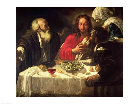 Framed Supper at Emmaus, c.1614-21 Print