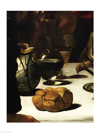 Framed Supper at Emmaus, Detail 1601 (bread) Print