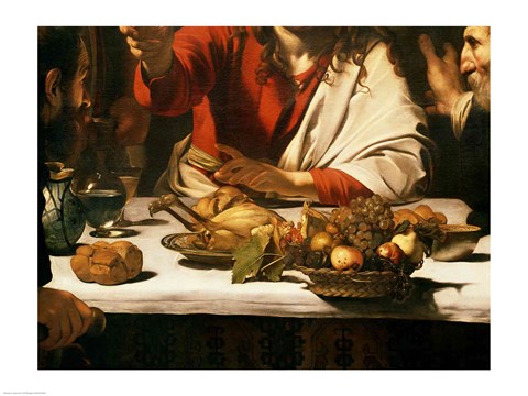 Framed Supper at Emmaus, Detail 1601 Print