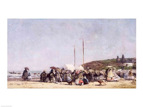 Framed Beach at Trouville, 1864 Print