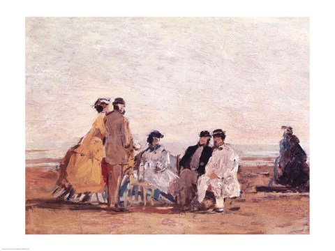 Framed On the Beach at Trouville, c.1865 Print