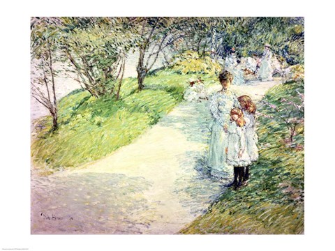 Framed Promenaders in the garden, 1898 Print