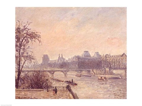 Framed Seine and the Louvre, 1903 Print