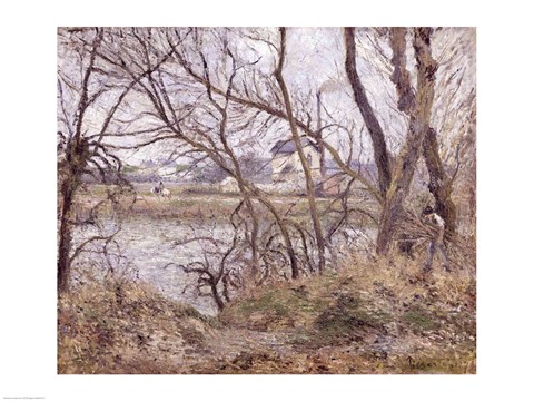 Framed Banks of the Oise, near Pontoise, Cloudy Weather, 1878 Print
