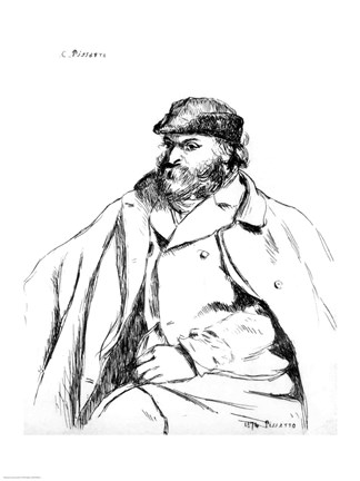Framed Portrait of Cezanne, 1874 Print