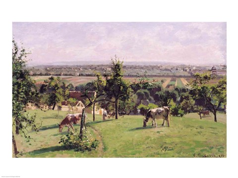 Framed Hillside of Vesinet, Yvelines, 1871 Print