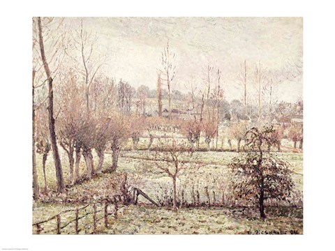 Framed Snow Effect at Eragny, 1894 Print