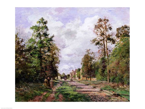 Framed road to Louveciennes at the edge of the wood, 1871 Print