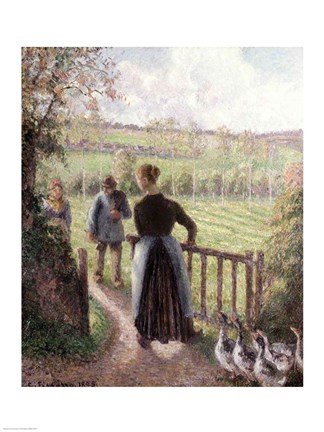 Framed Woman with the Geese, 1895 Print