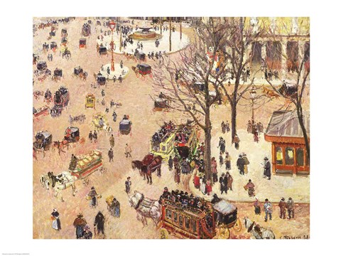 Framed Place du Theatre Francais, 1898 Print