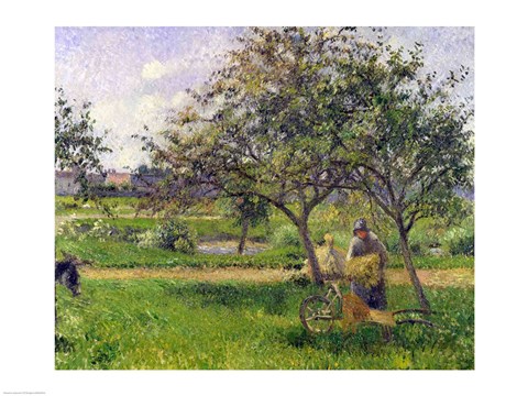 Framed Wheelbarrow, Orchard, c.1881 Print
