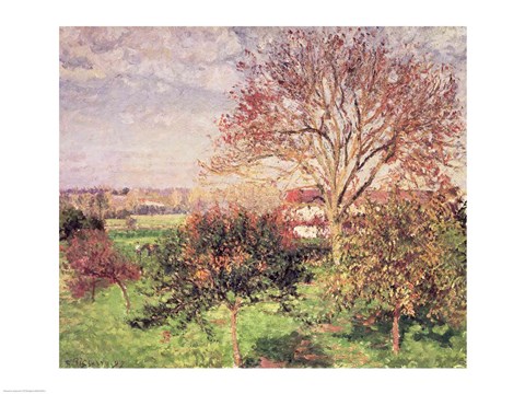 Framed Autumn morning at Eragny, 1897 Print