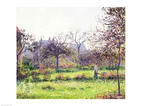 Framed Morning Sun, Autumn, Eragny, 1897 Print