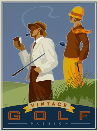 Framed Vintage Golf - Passion Print