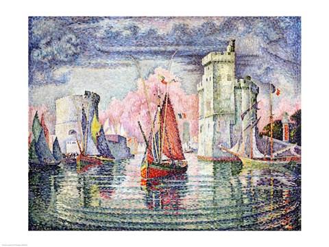 Framed Port at La Rochelle, 1921 Print