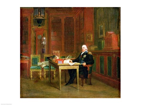 Framed Louis XVIII in his Study at the Tuileries Print