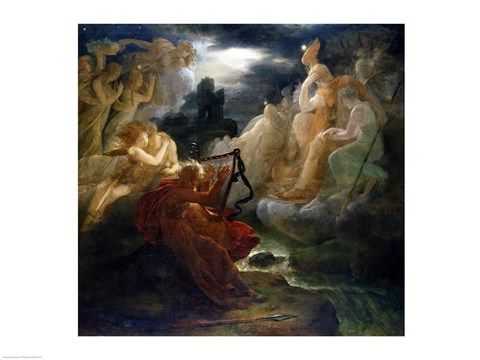 Framed On the Bank of the Lora, Ossian Conjures up a Spirit with the Sound of his Harp, c.1811 Print