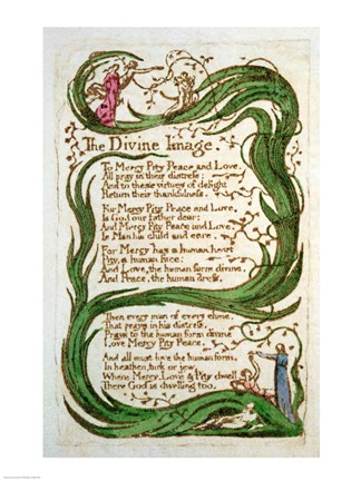 Framed Divine Image, from Songs of Innocence, 1789 Print